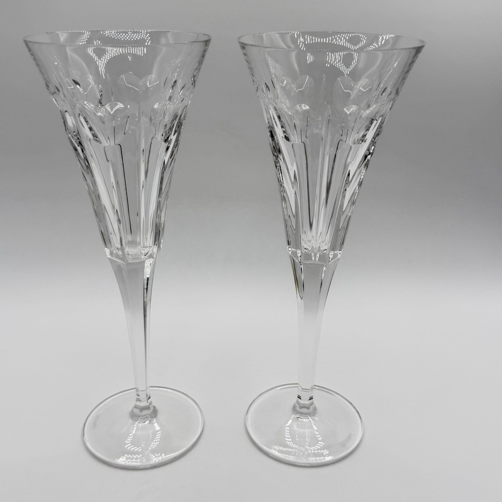 Waterford Clear Crystal Tall Flute Pair
